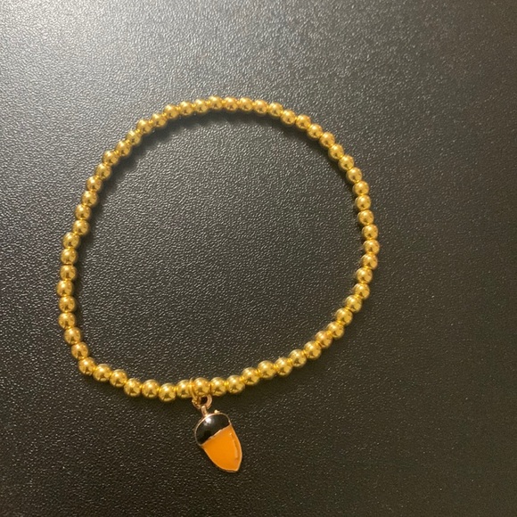 Gold Anklet W/ Acorn Charm - Picture 1 of 1